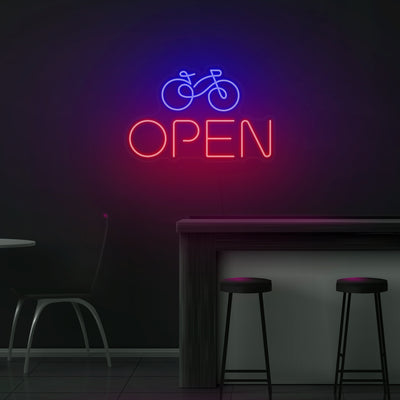 'Open' Bicycle Neon Sign