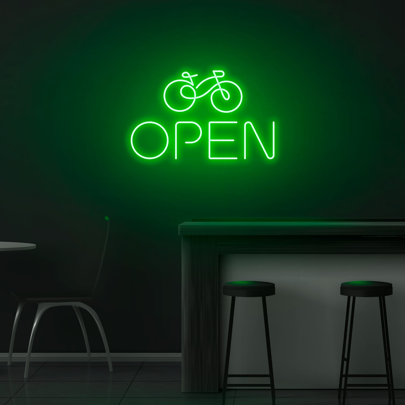 'Open' Bicycle Neon Sign