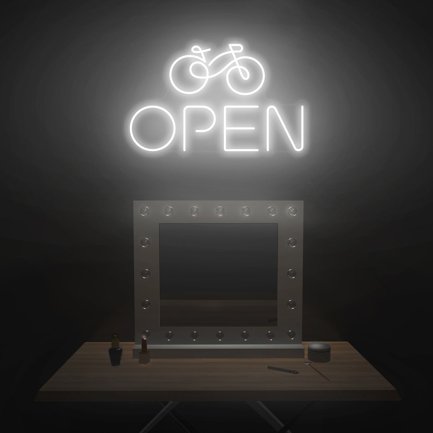 'Open' Bicycle Neon Sign