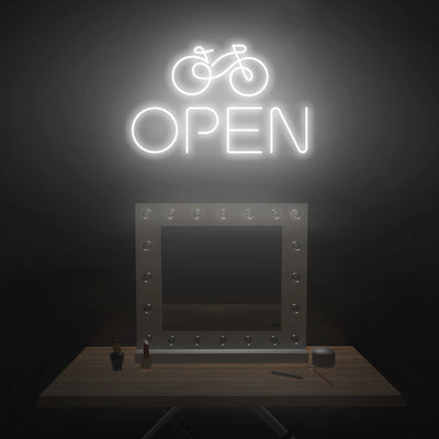 'Open' Bicycle Neon Sign