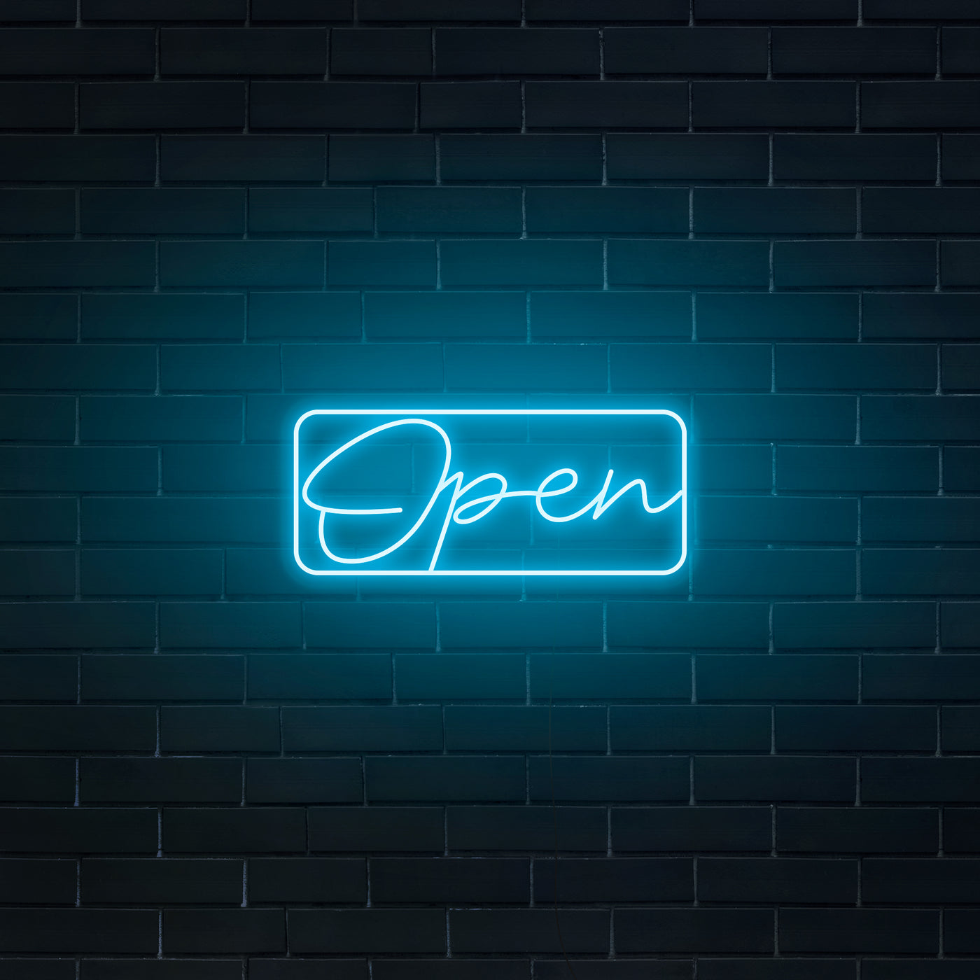 Script Bordered 'Open' Neon Sign