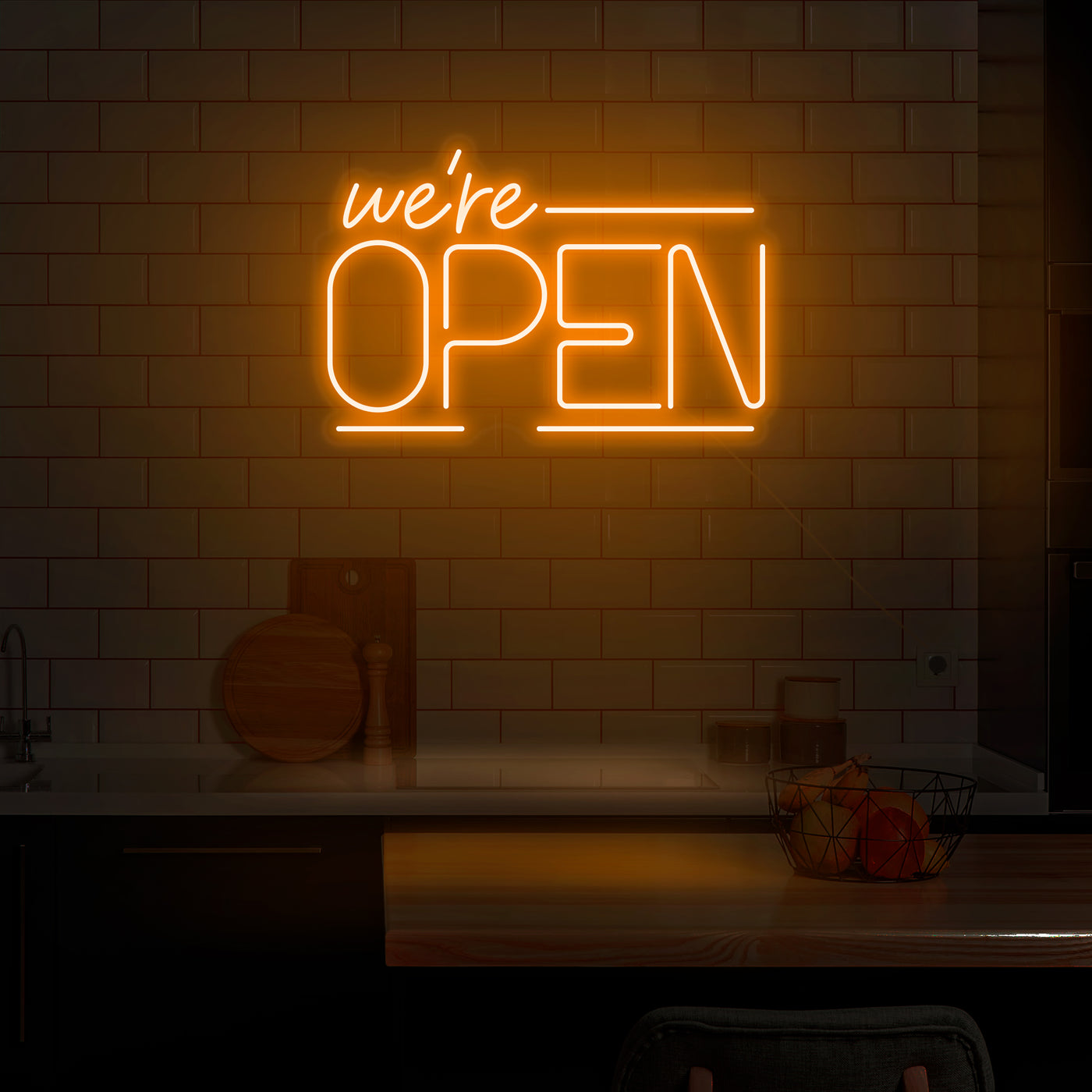 'We're Open' Neon Sign