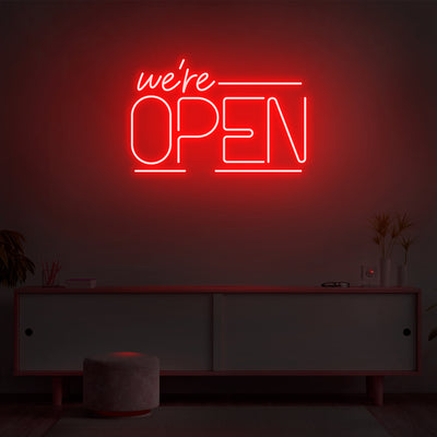 'We're Open' Neon Sign