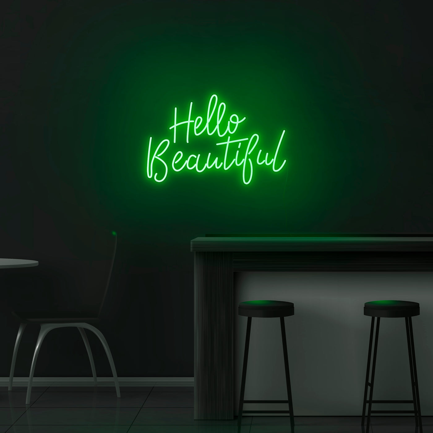 'Hello Beautiful' Neon Sign - Nuwave Neon