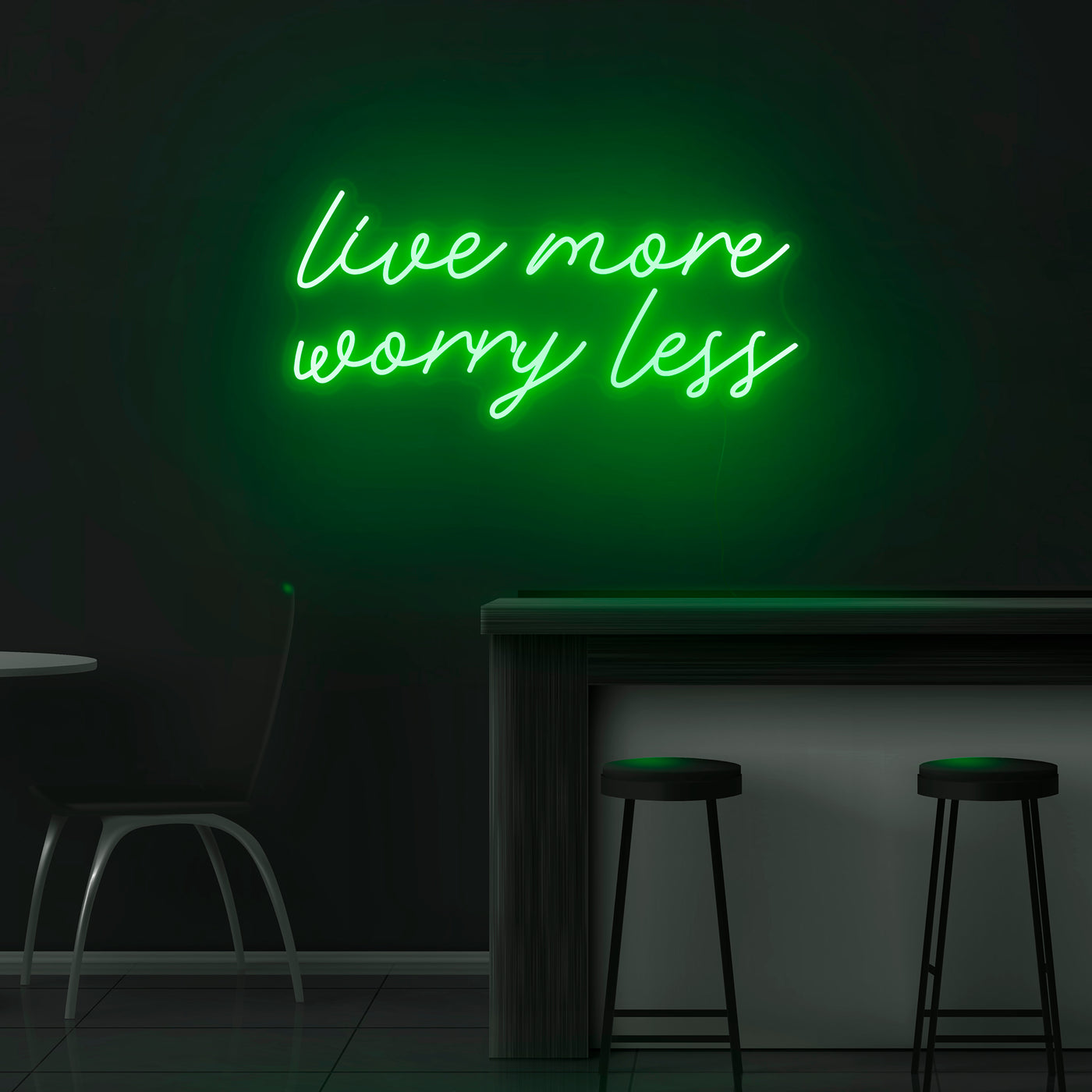 'Live More Worry Less' Neon Sign - Nuwave Neon