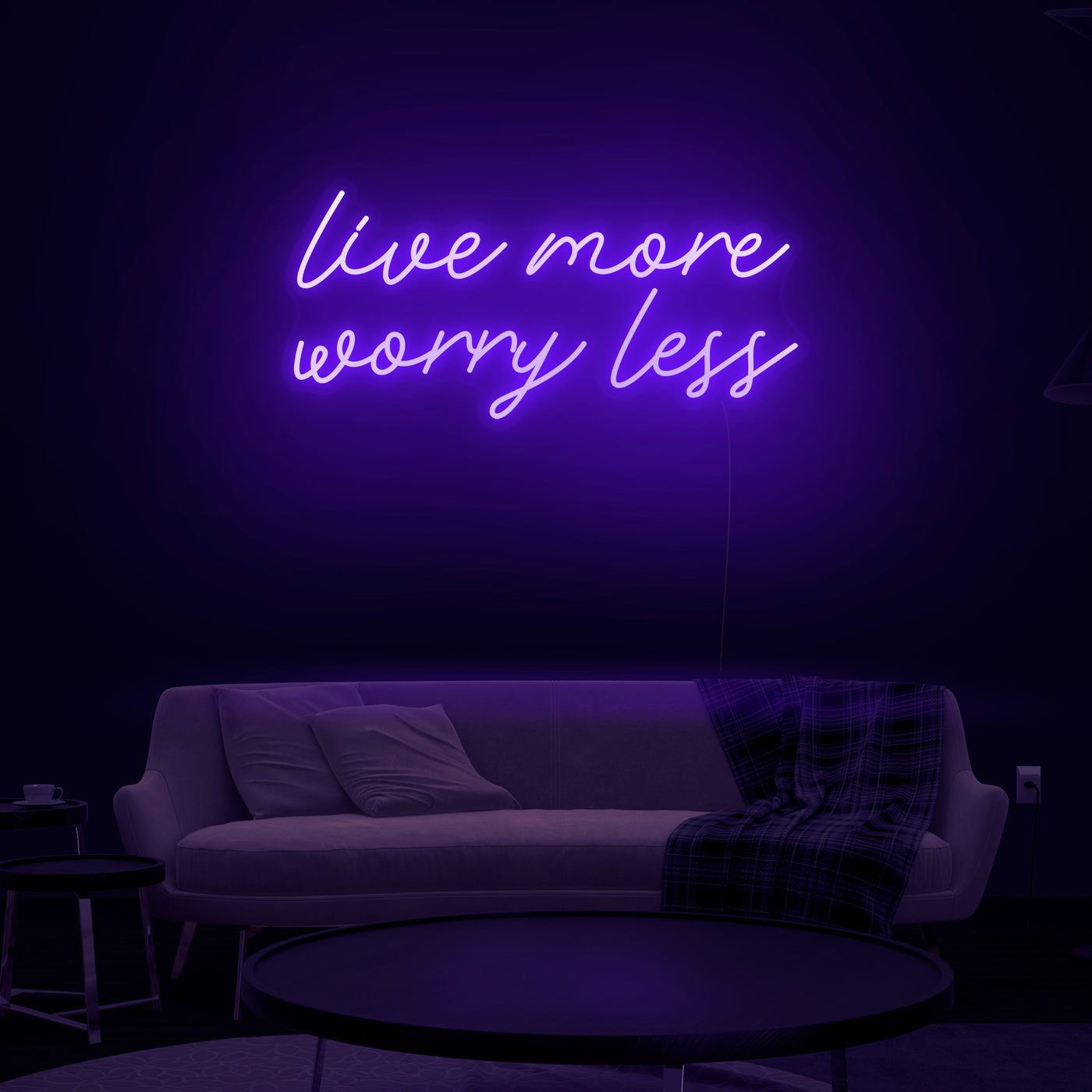 'Live More Worry Less' Neon Sign - Nuwave Neon