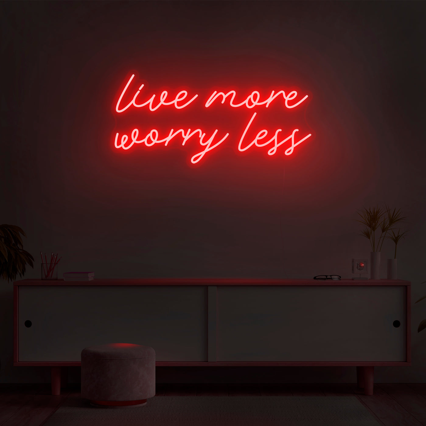 'Live More Worry Less' Neon Sign - Nuwave Neon