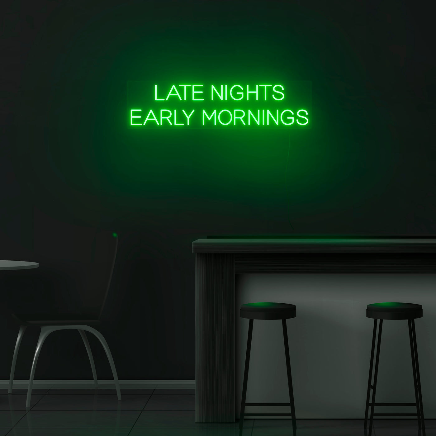 'Late Nights Early Mornings' V2 Neon Sign - Nuwave Neon