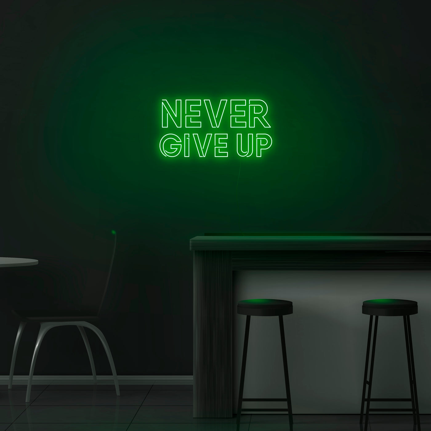 'Never Give Up' Neon Sign - Nuwave Neon