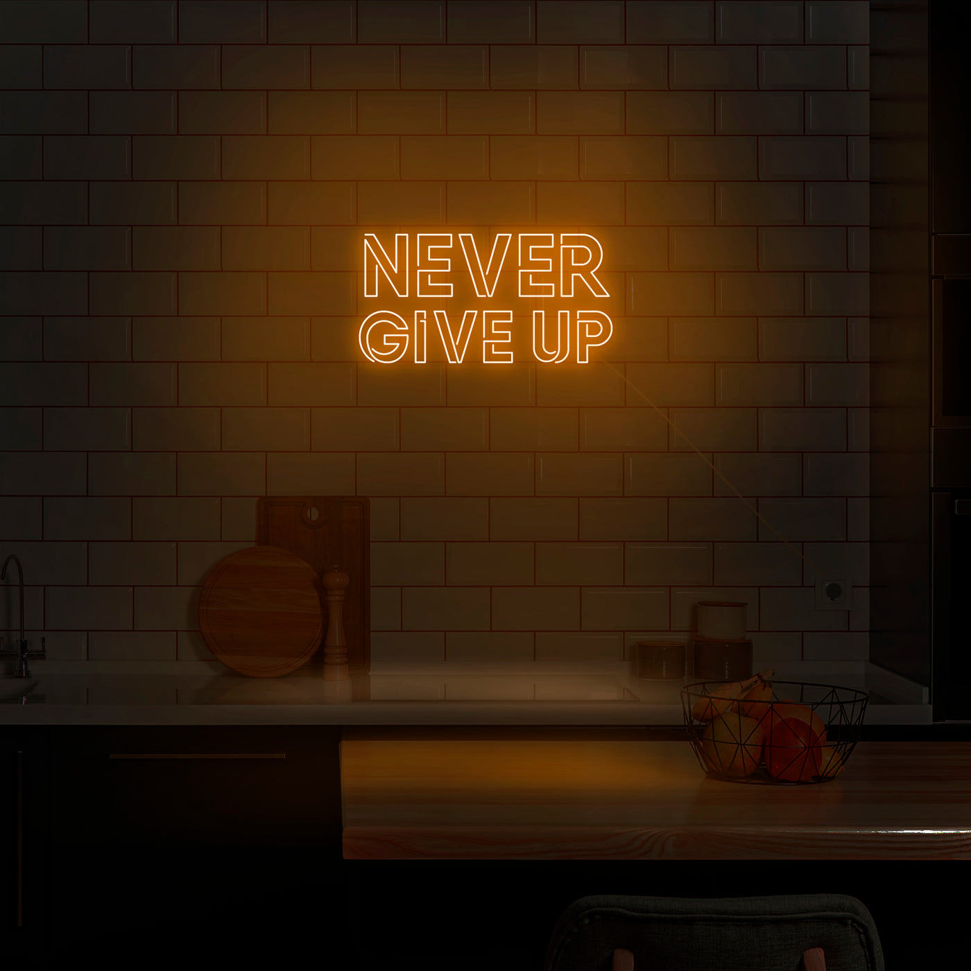 'Never Give Up' Neon Sign - Nuwave Neon