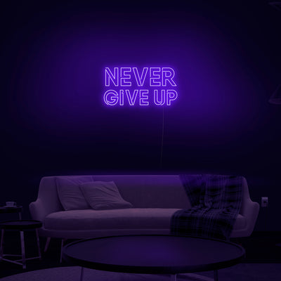 'Never Give Up' Neon Sign - Nuwave Neon